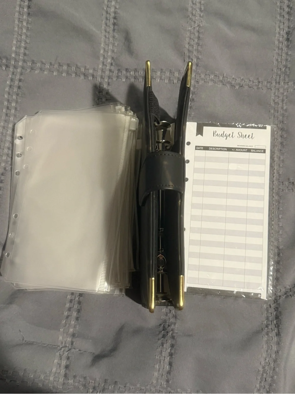 Leather-Look Black and Gold Marble Journal Cover